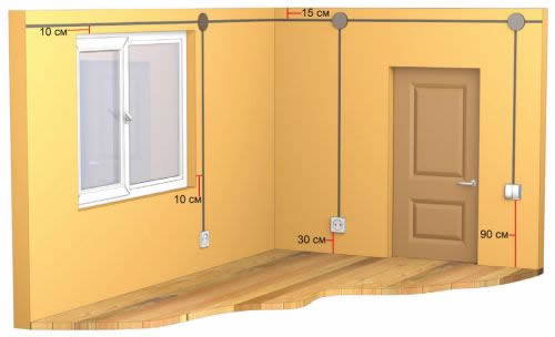 Схема 1 - Расположение розеток, выключателей