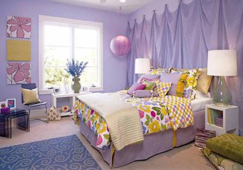 Интерьер комнаты в сиреневом цвете