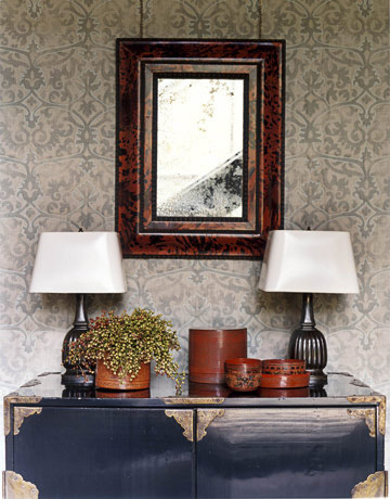 Оклейка стен тканью фото