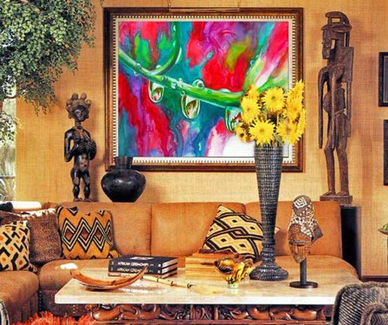 Интерьер гостиной в африканском стиле 