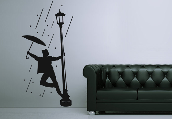 Виниловые наклейки в гостиной фото