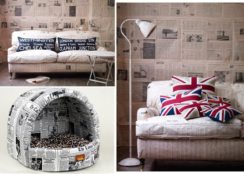 Газетный принт в интерьере фото