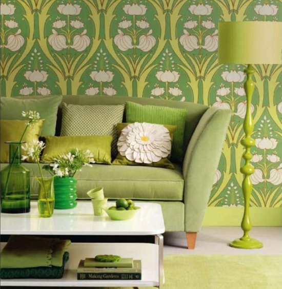 Фисташковый цвет в интерьере гостиной фото