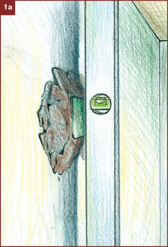 Фото 1 – Маятник по уровню: гипсовый раствор, нанесенный точечно на поверхность пола или стен