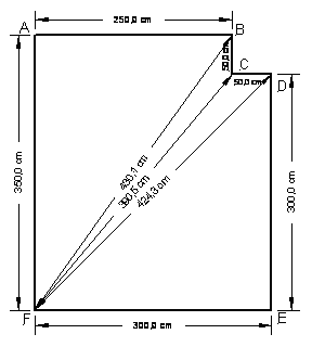Фото 2 – Так должны выглядеть чертежи натяжных потолков, макет выкройки полотна после замеров