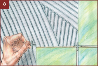 Фото 8 – Крепление крестиков между плитками