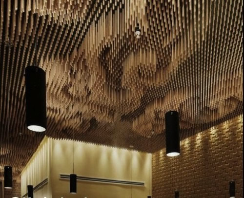 Фото 8 − Натяжные потолки 3D в ресторане