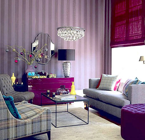 Насыщенные фиолетовые цвета в интерьере
