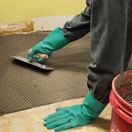 Как класть плитку на пол пример