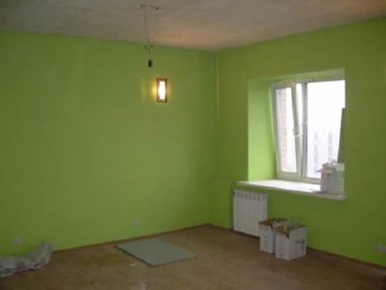 комната в зелёном цвете
