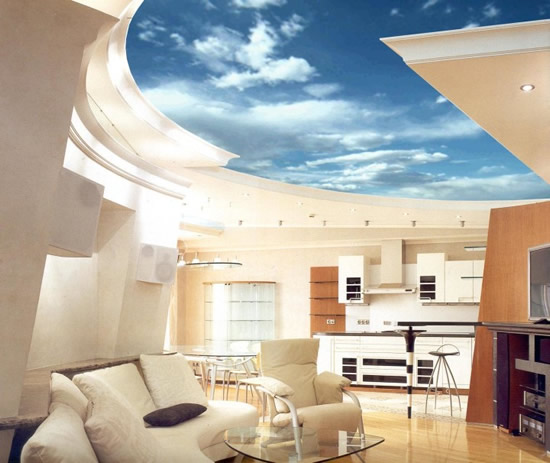 Натяжной потолок с 3D эффектом