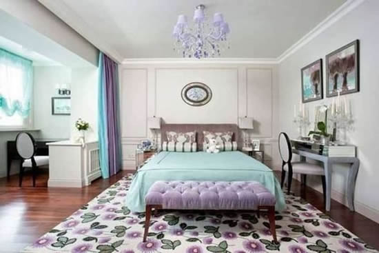 Сочетание мятного и лилового