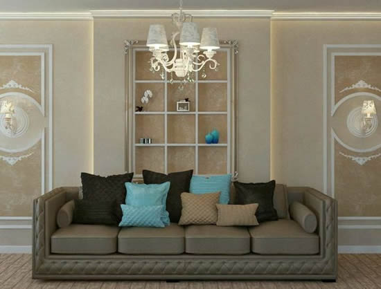 Мятные акценты в гостиной