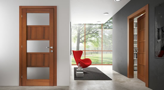 Шпонированные двери в интерьере