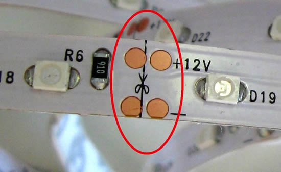 Место для нарезки ленты на отрезки
