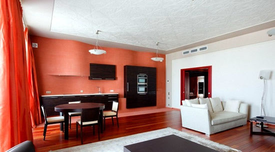 Терракотовый цвет в интерьере кабинета