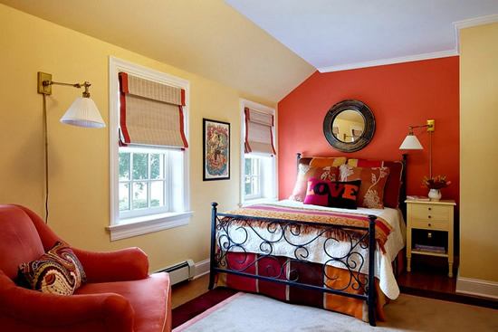 терракотовый цвета при оформлении спальни2